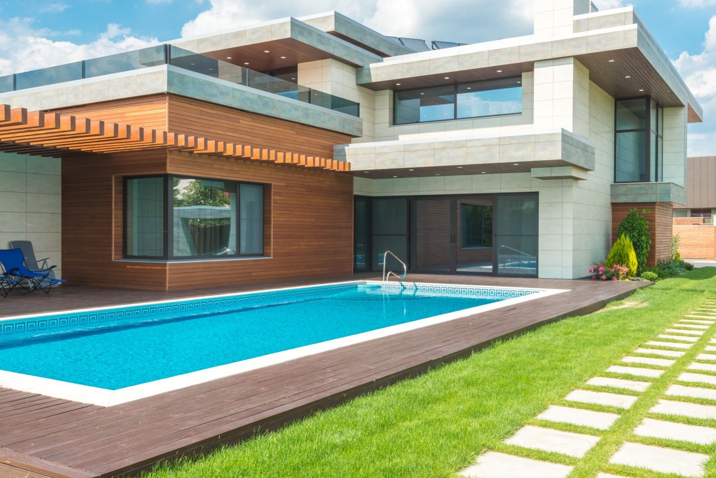 Residential swimming pool and outdoor spaces